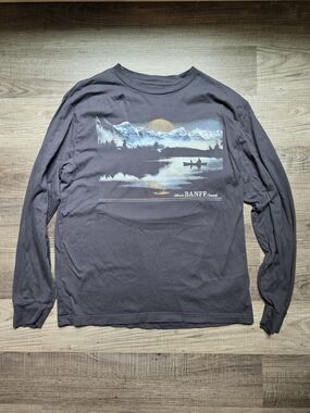 Hollister Banff Scenic Long-Sleeve Tee - Charcoal